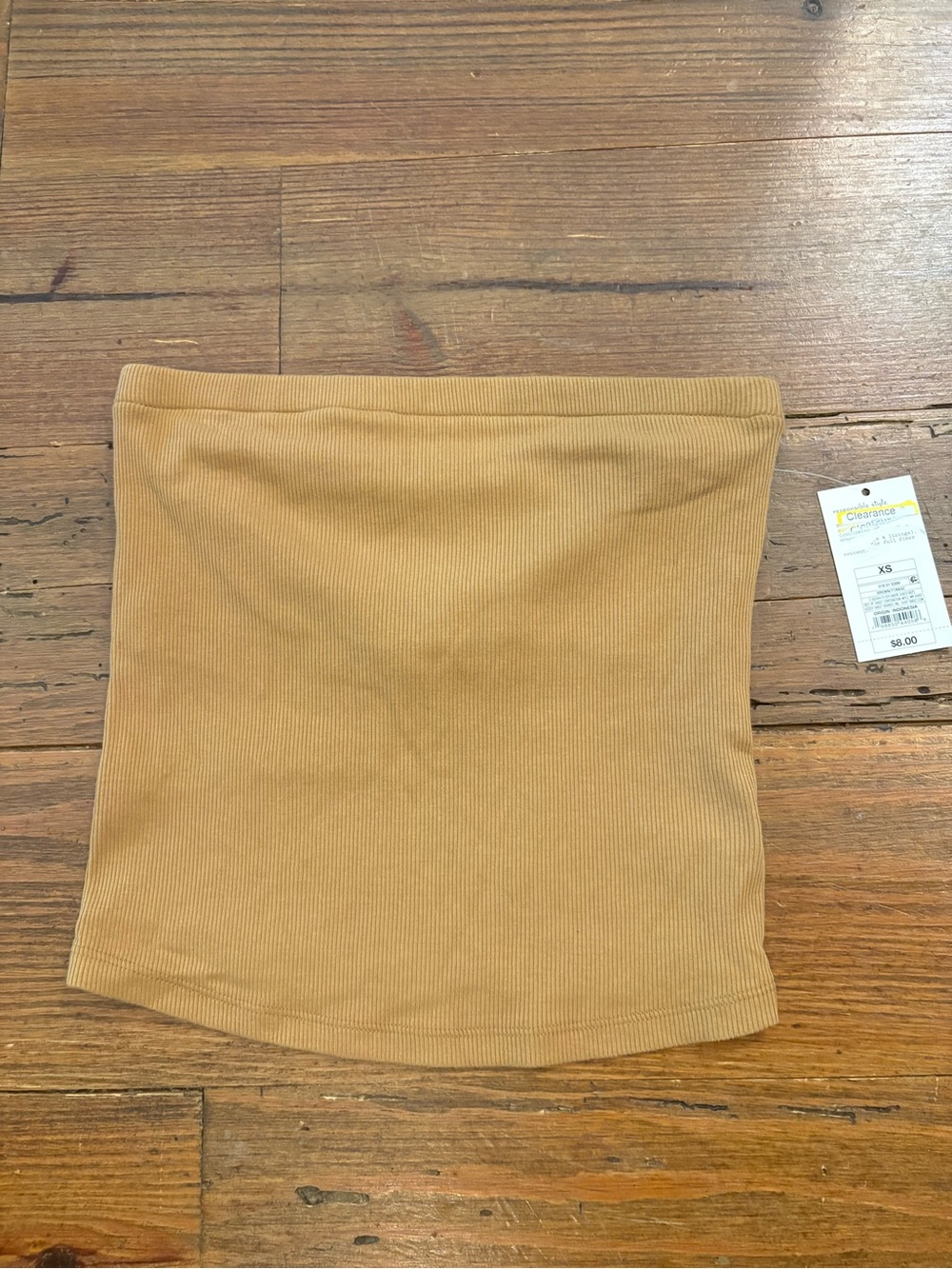 a new day Ribbed Tube Top in Brown